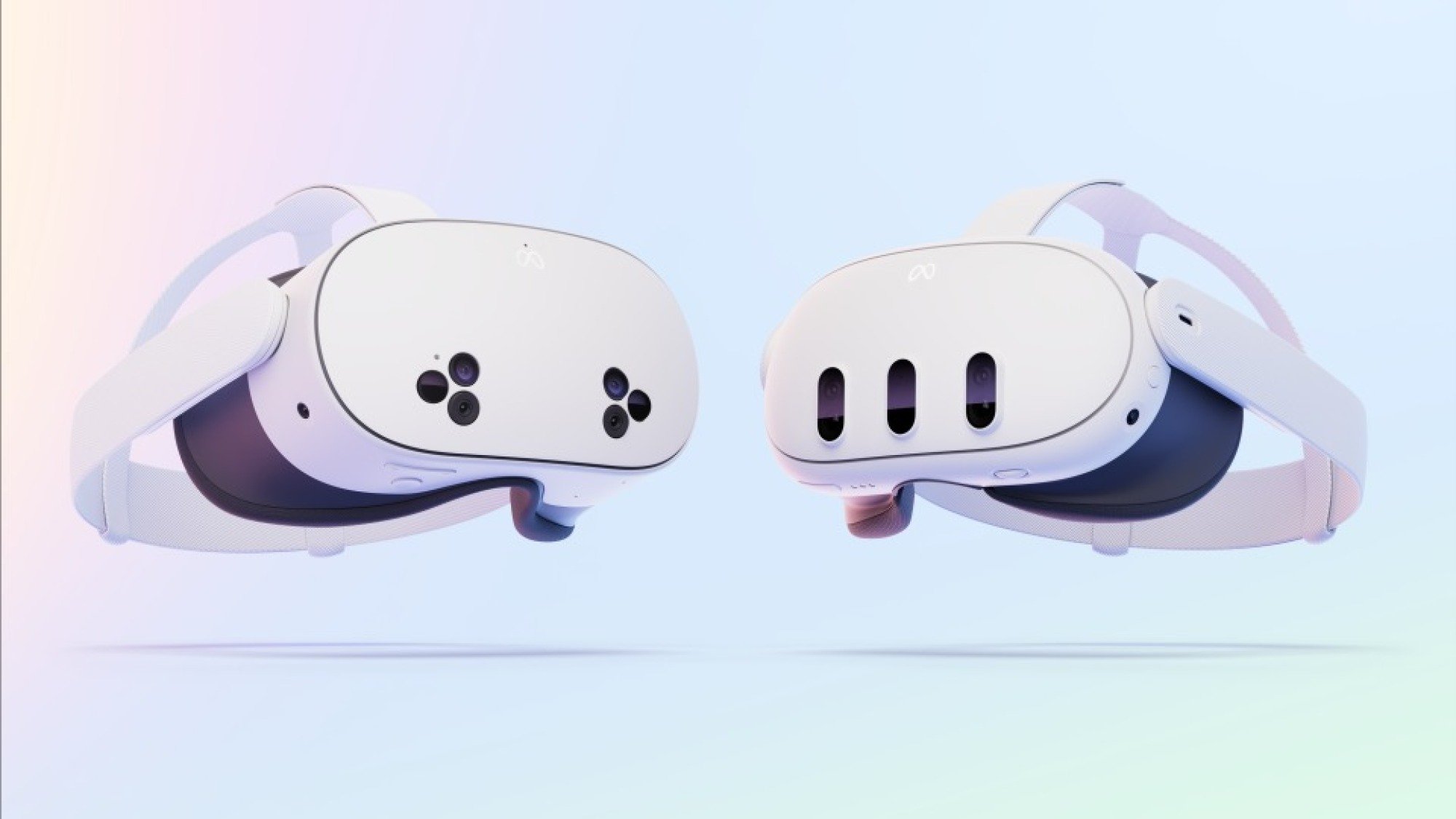 Meta Quest 3S (left) and Meta Quest 3 (right)