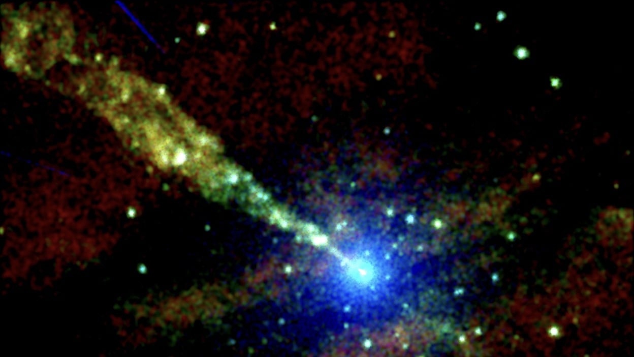 A jet shooting out of a Centaurus A's black hole accretion disk