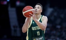  Dante Exum of Australia shoots a free throw 