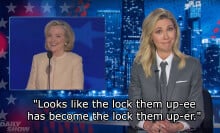 A screenshot of Desi Lydic on 'The Daily Show.'