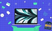 apple 2022 macbook air on colored background; badge over image reads 'Prime Big Deal Days'