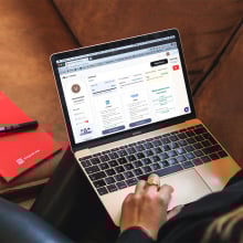 woman working on a laptop