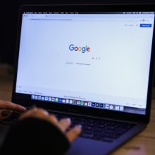 Laptop with Google Search pulled up.