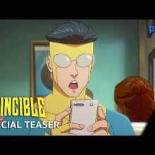Mark from "Invincible" on his phone.