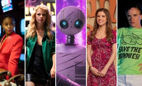Publicity stills of "Rivals," "MaXXXine," "The Wild Robot," "Woman of the Hour," and "It's Florida, Man."