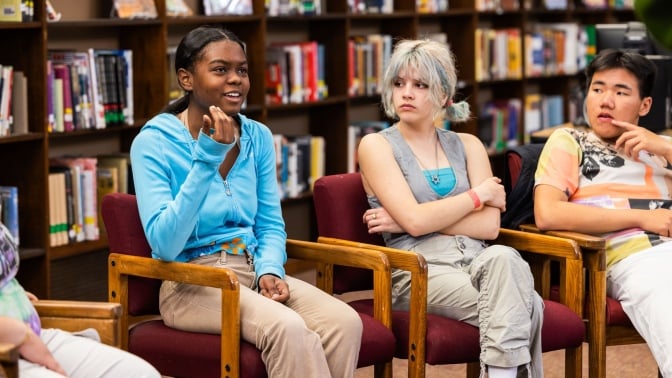 A group of teens discuss their online lives in "Social Studies."