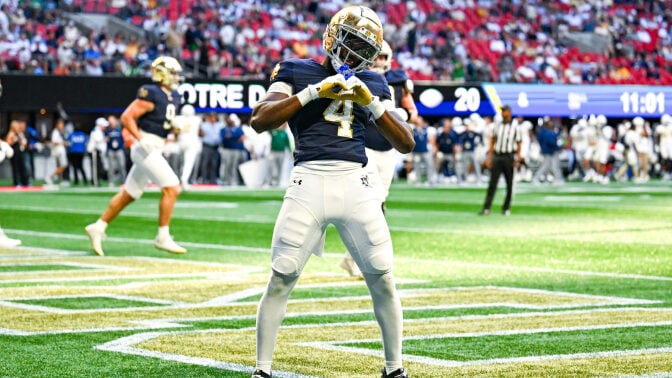 Notre Dame running back Jeremiyah Love