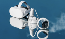 Meta Quest 2 headset with controllers