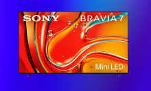 Sony Bravia 7 75" on a blue gradiant background
