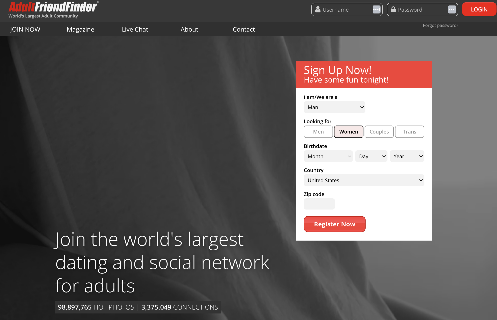 Adult friend finder homepage