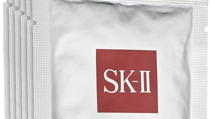stack of silver face masks with sk-ii logo